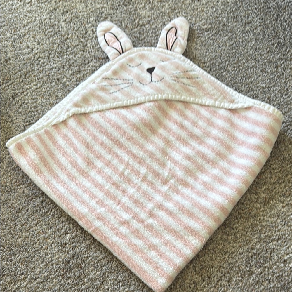 Nordstrom Bunny Striped Hooded Bath Towel